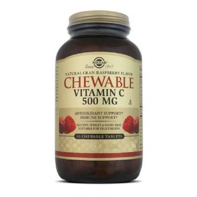 Comprar SOLGAR VITAMINA C 500 MG SABOR ARANDANO Y FRAMBUESA 90 COMPRIMIDOS MASTICABLES al mejor precio en NuestraFarma, tu farmacia online