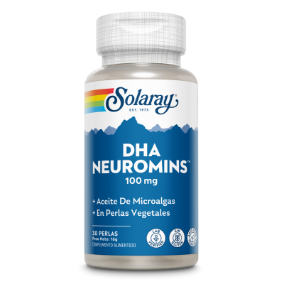 Comprar SOLARAY DHA NEUROMINS 100 MG 30 PERLAS VEGETALES al mejor precio en NuestraFarma, tu farmacia online