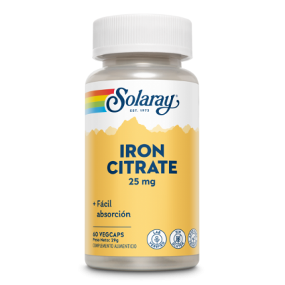 Comprar SOLARAY IRON CITRATE (HIERRO CITRATO) 25 MG 60 CAPSULAS VEGETALES al mejor precio en NuestraFarma, tu farmacia online