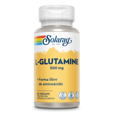 Comprar SOLARAY L-GLUTAMINA 500 MG 50 CAPSULAS VEGETALES al mejor precio en NuestraFarma, tu farmacia online
