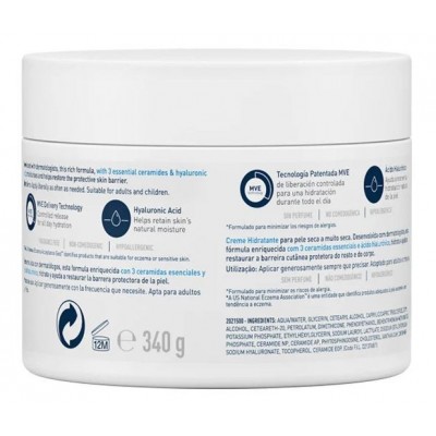Comprar CERAVE CREMA HIDRATANTE PIEL SECA A MUY SECA 340 G al mejor precio en NuestraFarma, tu farmacia online