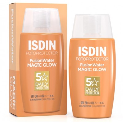 Comprar ISDIN FOTOPROTECTOR FUSION WATER MAGIC GLOW SPF 30 50 ML al mejor precio en NuestraFarma, tu farmacia online
