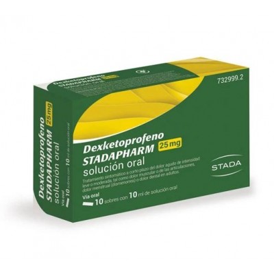 Comprar DEXKETOPROFENO STADAPHARM EFG 25 MG 10 SOBRES SOLUCION ORAL 10 ML al mejor precio en NuestraFarma, tu farmacia online
