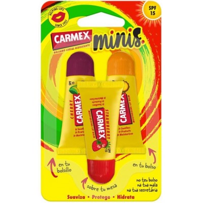 Comprar CARMEX MINIS BALSAMO LABIAL SPF15 3 MINITUBOS 5 G al mejor precio en NuestraFarma, tu farmacia online