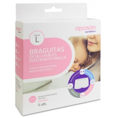 Comprar APOSAN MATERNITY BRAGUITAS DESECHABLES POSTPARTO MALLA 4 UNIDADES TALLA L al mejor precio en NuestraFarma, tu farmacia online