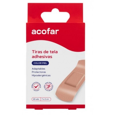 Comprar ACOFAR TIRAS DE TELA 20 UNIDADES COLOR PIEL al mejor precio en NuestraFarma, tu farmacia online