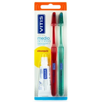 Comprar VITIS MEDIO ACCESS CEPILLO DENTAL ADULTO 2 UNIDADES al mejor precio en NuestraFarma, tu farmacia online