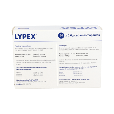 Comprar VETPLUS LYPEX 60 CAPSULAS al mejor precio en NuestraFarma, tu farmacia online