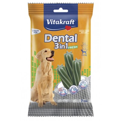 Comprar VITAKRAFT SNACK DENTAL 3 EN 1 PERROS MEDIANOS 7 STICKS al mejor precio en NuestraFarma, tu farmacia online