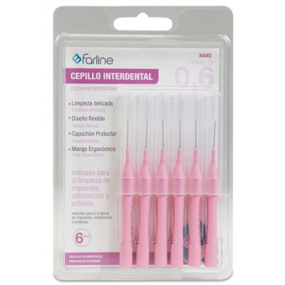 Comprar FARLINE CEPILLO INTERDENTAL NANO 0.6 MM 6 UNIDADES al mejor precio en NuestraFarma, tu farmacia online