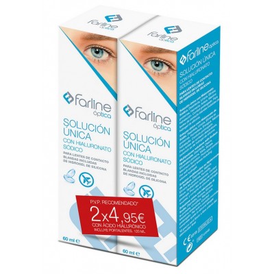 Comprar FARLINE SOLUCION UNICA CON HIALURONICO 2 X 60 ML al mejor precio en NuestraFarma, tu farmacia online