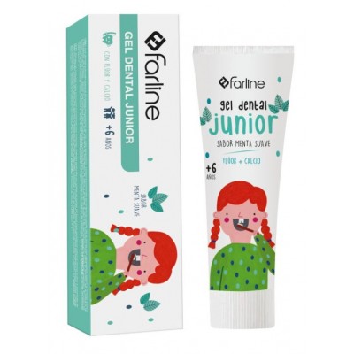 Comprar FARLINE GEL DENTAL JUNIOR +6 AÑOS SABOR MENTA SUAVE 75 ML al mejor precio en NuestraFarma, tu farmacia online