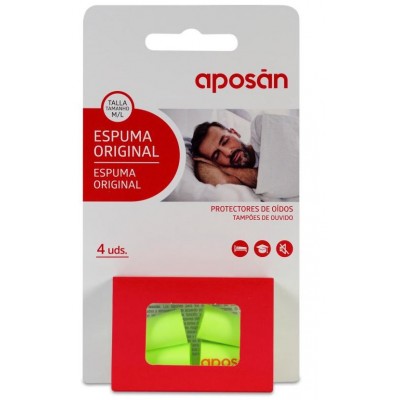 Comprar APOSAN TAPON ESPUMA ORIGINAL TALLA M/L 4 UNIDADES al mejor precio en NuestraFarma, tu farmacia online