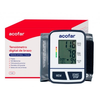 Comprar ACOFAR TENSIOMETRO DIGITAL DE BRAZO 1 UNIDAD al mejor precio en NuestraFarma, tu farmacia online