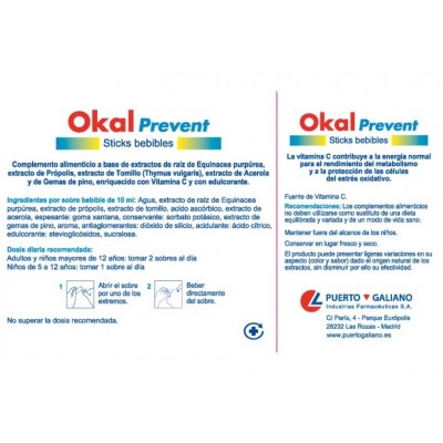 Comprar OKAL PREVENT 30 STICKS BEBIBLES al mejor precio en NuestraFarma, tu farmacia online