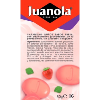 Comprar JUANOLA CARAMELOS SIN AZUCAR SABOR FRESA 50 G al mejor precio en NuestraFarma, tu farmacia online