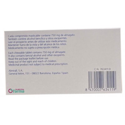 Comprar ALMAX FORTE 750 MG 48 COMPRIMIDOS MASTICABLES SABOR FRESA al mejor precio en NuestraFarma, tu farmacia online