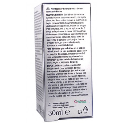 Comprar NEUTROGENA RETINOL BOOST+ SERUM INTENSO DE NOCHE 30 ML al mejor precio en NuestraFarma, tu farmacia online