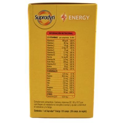 Comprar SUPRADYN ENERGY PACK PROMOCIONAL 90+30 COMPRIMIDOS al mejor precio en NuestraFarma, tu farmacia online