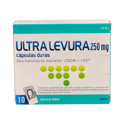 Comprar ULTRA-LEVURA 250 MG 10 CAPSULAS (BLISTER) al mejor precio en NuestraFarma, tu farmacia online