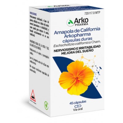 Comprar AMAPOLA DE CALIFORNIA ARKOPHARMA 300 MG 45 CAPSULAS al mejor precio en NuestraFarma, tu farmacia online