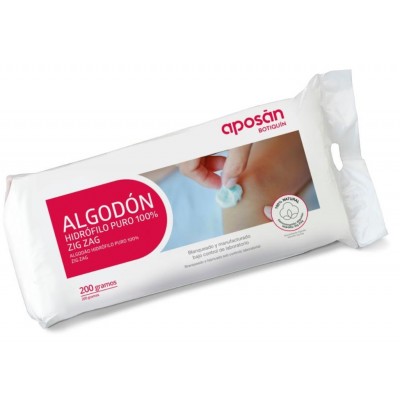 Comprar APOSAN BOTIQUIN ALGODON ZIG ZAG PURO 100% HIDROFILO 200 G al mejor precio en NuestraFarma, tu farmacia online