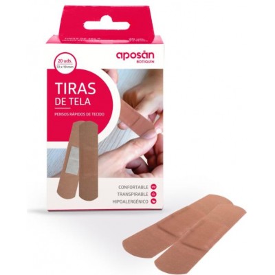 Comprar APOSAN BOTIQUIN TIRAS DE TELA 20 UNIDADES 19 CM X 72 MM al mejor precio en NuestraFarma, tu farmacia online