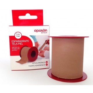 APOSAN BOTIQUIN ESPARADRAPO TELA COLOR PIEL 5 M X 5 CM