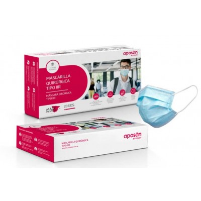 Comprar APOSAN BOTIQUIN MASCARILLA QUIRURGICA IIR 20 UNIDADES al mejor precio en NuestraFarma, tu farmacia online
