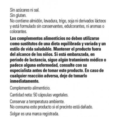 Comprar SOLGAR GABA 500 MG 50 CAPSULAS VEGETALES al mejor precio en NuestraFarma, tu farmacia online