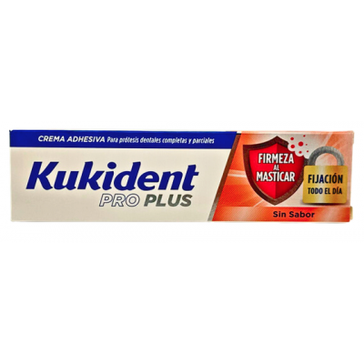 Comprar KUKIDENT PRO PLUS FIRMEZA AL MASTICAR SIN SABOR 40 G al mejor precio en NuestraFarma, tu farmacia online