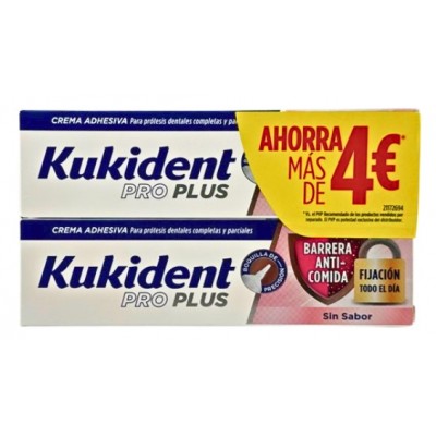 Comprar KUKIDENT PRO PLUS BARRERA ANTICOMIDA DUPLO 2X40 G SIN SABOR al mejor precio en NuestraFarma, tu farmacia online