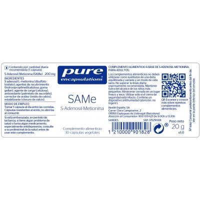 Comprar PURE ENCAPSULATIONS SAME 30 CAPSULAS VEGETALES al mejor precio en NuestraFarma, tu farmacia online