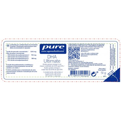Comprar PURE ENCAPSULATIONS DHA ULTIMATE 60 PERLAS al mejor precio en NuestraFarma, tu farmacia online