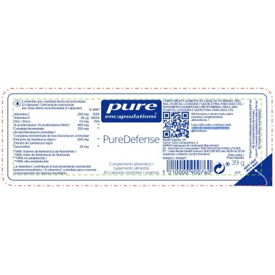 Comprar PURE ENCAPSULATIONS PUREDEFENSE 60 CAPSULAS VEGETALES al mejor precio en NuestraFarma, tu farmacia online