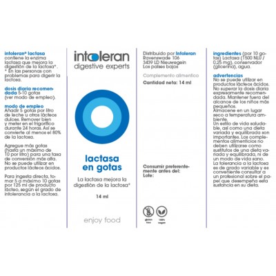 Comprar INTOLERAN LACTASA EN GOTAS 14 ML al mejor precio en NuestraFarma, tu farmacia online