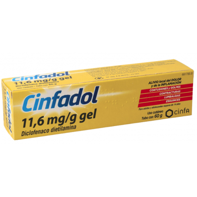 Comprar CINFADOL 11,6 mg/g GEL CUTANEO 1 TUBO 60 g al mejor precio en NuestraFarma, tu farmacia online