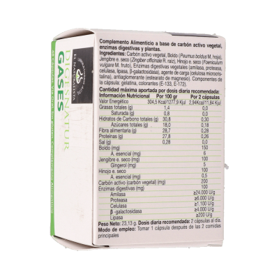 Comprar EL NATURALISTA DIGESNATUR GASES 48 CAPSULAS al mejor precio en NuestraFarma, tu farmacia online