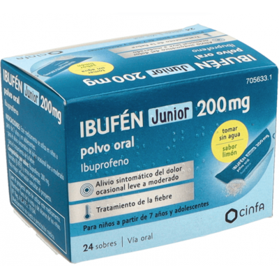 Comprar IBUFEN JUNIOR 200 MG 24 SOBRES POLVO ORAL al mejor precio en NuestraFarma, tu farmacia online