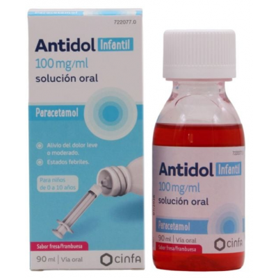 Comprar ANTIDOL INFANTIL 100 mg/ml SOLUCION ORAL 1 FRASCO 90 ml al mejor precio en NuestraFarma, tu farmacia online