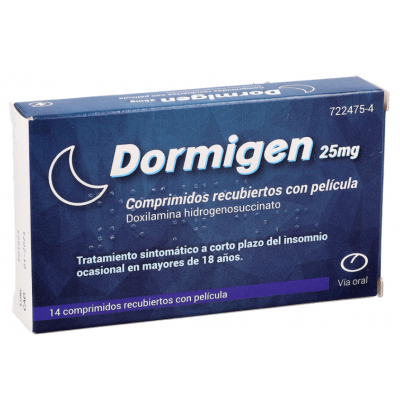Comprar DORMIGEN 25 MG 14 COMPRIMIDOS RECUBIERTOS al mejor precio en NuestraFarma, tu farmacia online