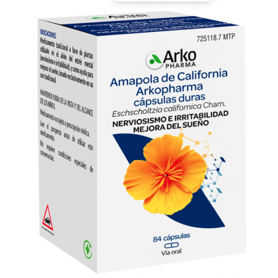 Comprar AMAPOLA DE CALIFORNIA ARKOPHARMA 300 MG 84 CAPSULAS al mejor precio en NuestraFarma, tu farmacia online