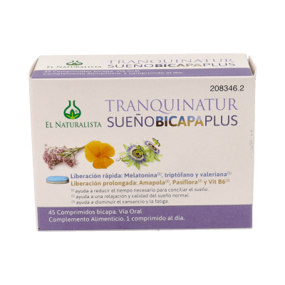 Comprar EL NATURALISTA TRANQUINATUR SUEÑO BICAPA PLUS 45 COMPRIMIDOS al mejor precio en NuestraFarma, tu farmacia online