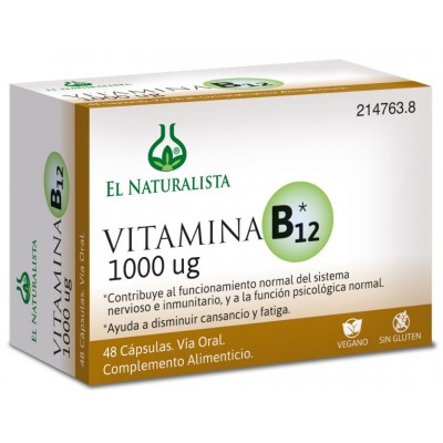 Comprar EL NATURALISTA VITAMINA B12 1000 MCG 48 CAPSULAS al mejor precio en NuestraFarma, tu farmacia online
