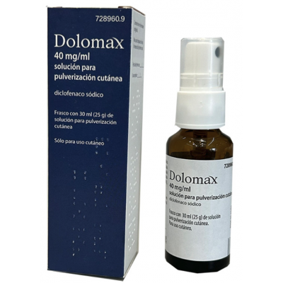 Comprar DOLOMAX 40 mg/ml SOLUCION PARA PULVERIZACION CUTANEA 1 FRASCO 30 ml al mejor precio en NuestraFarma, tu farmacia online
