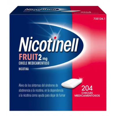 Comprar NICOTINELL FRUIT 2 MG 204 CHICLES MEDICAMENTOSOS al mejor precio en NuestraFarma, tu farmacia online