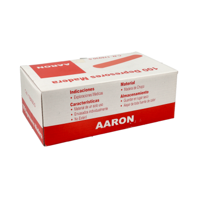 Comprar AARON DEPRESOR LINGUAL DE MADERA 100 UNIDADES al mejor precio en NuestraFarma, tu farmacia online