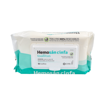 Comprar HEMOSAN CINFA TOALLITAS 60 UNIDADES al mejor precio en NuestraFarma, tu farmacia online