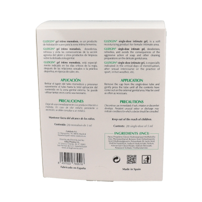 Comprar GLIZIGEN GEL INTIMO MONODOSIS 20 CANULAS 5 ML al mejor precio en NuestraFarma, tu farmacia online