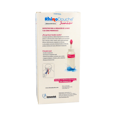 Comprar RHINODOUCHE JUNIOR PACK IRRIGADOR NASAL 250 ML+ RHINODOUCHE SAL JUNIOR 26 SOBRES al mejor precio en NuestraFarma, tu farmacia online